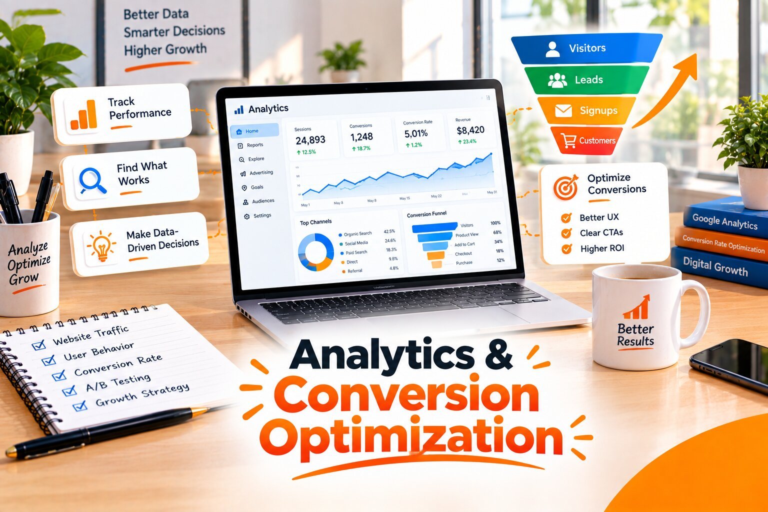Analytics & Conversion Optimization realistic visual