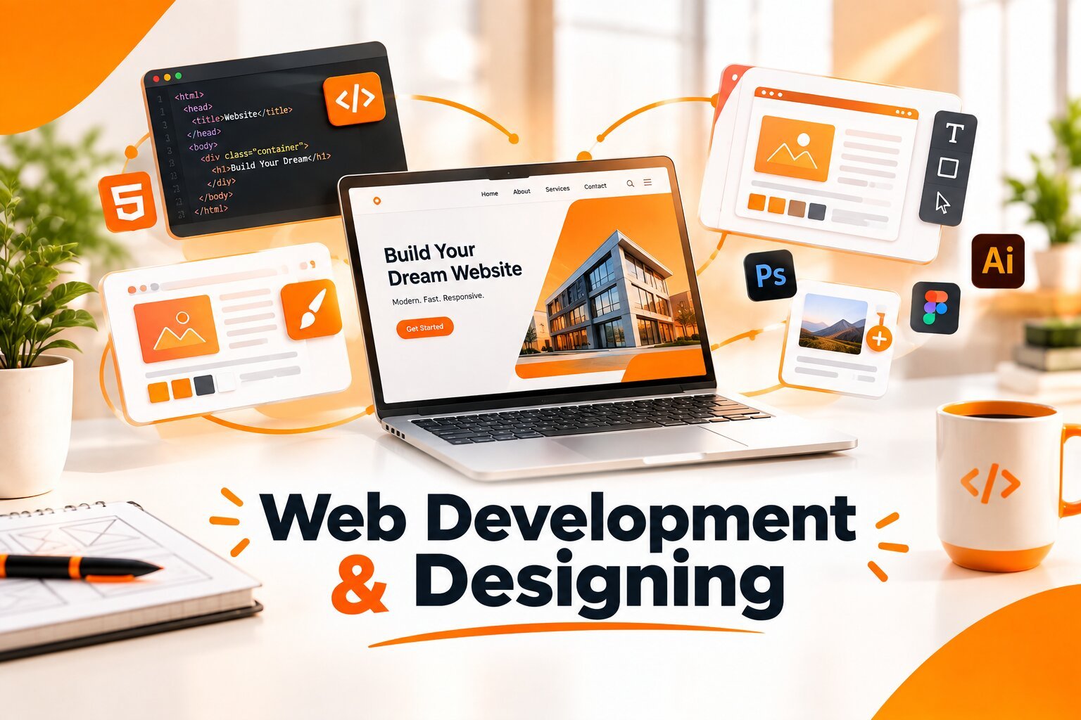 Web Development & Design realistic visual